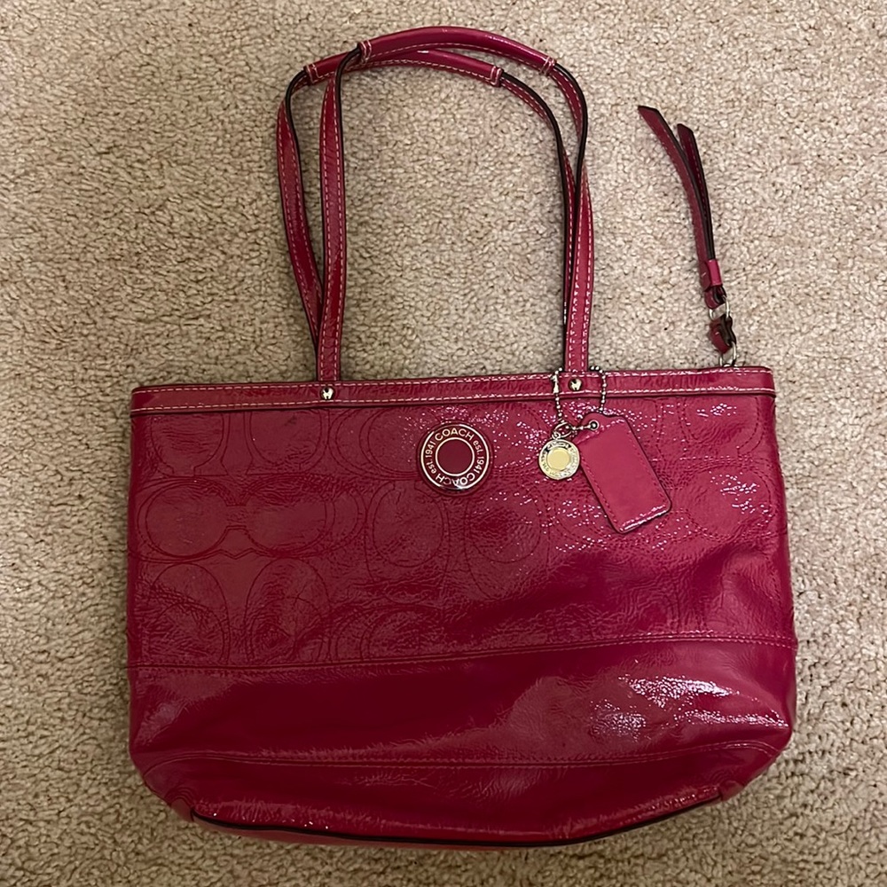 Dark pink coach purse